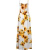 Womens Sleeveless Spaghetti Strap Beach Boho Tropical  Summer Drawstring Waistband Print Long Beach Dress - 2 of 4