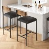 Bar Stools Set of 2/4, Kitchen Bar Stools with Footrest, PU Upholstered Counter Height Barstools, Bar Chairs with Back for Kitchen Island - 3 of 4