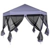 vidaXL Hexagonal Pop-Up Marquee with 6 Sidewalls Dark Blue 11.8'x10.2' - 3 of 4
