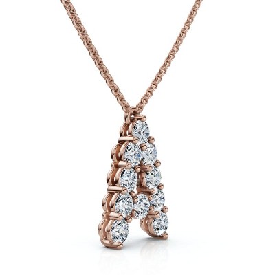 Pompeii3 1Ct Diamond Initial "A" Pendant 14k Gold 18" Necklace Lab Created 5/8" Tall