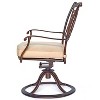 2pk Metal Patio Dining Swivel Chairs - Brown - WELLFOR - 3 of 4