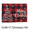 Unique Bargains Christmas Place Mats Linen Red Black White 13"x17.7" 2Pcs - 3 of 4
