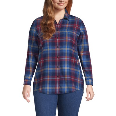 women's flannel boyfriend fit long sleeve shirt