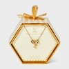 14K Gold Dipped Cubic Zirconia Rondelle Initial Necklace - A New Day™ Gold - 3 of 4