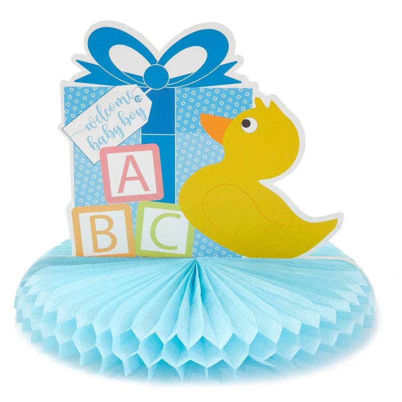 Blue Panda 6 Pack Boy Baby Shower Table Decorations, Yellow Duck Honeycomb Centerpieces, 8.25 x 7.5 In, 5 of 8