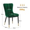 Bekrvio Dining Chairs -Modern Velvet Waffle High Back,Upholstered Armless Accent Side Chairs with Metal Legs for Dining/Living Room - 2 of 4