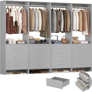 Aheaplus 24'' Freestanding Closet Organizer System with Hanging Rods and Drawers - 1 of 4