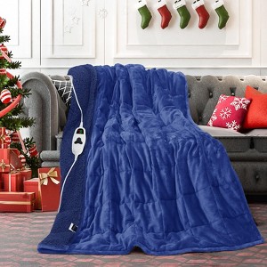 Inhand Heated Weighted Blanket - 13 lbs (50” x 60”) Large, Cozy and Soft Flannel, Fast Heat Throw Blanket with Auto Shut-Off Timer - 1 of 4