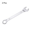 Unique Bargains High Carbon Steel Metric Offset 6-Point End and Angled Open-End Thin Combination Wrenches 2 Pcs - 3 of 4