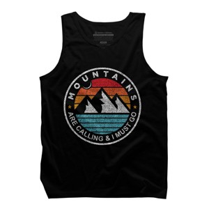 Men's Design By Humans Mountains Are Calling, I Must Go By DragonTee Tank Top - 1 of 2