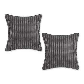 2pc 18"x18" Dobby Striped Recycled Cotton Square Throw Pillow Cover - Design Imports