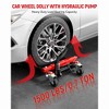 Car Dolly, Hydraulic Jack Set of 2 - 3,000 LBS Capacity, 12" Wheel Vehicle Positioning with Foot Pump for Tire Repair, Cars Moving - 2 of 4