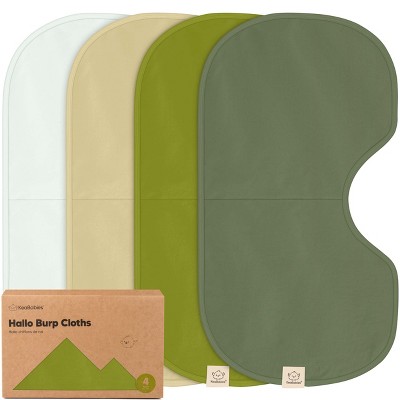 KeaBabies 4pk Hallo Baby Burp Cloths, Organic Cotton Burp Cloth for Girls, Boys, Soft & Absorbent Burping Cloths