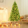 Tangkula 6.5 FT Pre-lit Hinged Christmas Tree with 450 LED Lights & Pine Cones Red Berries - 3 of 4