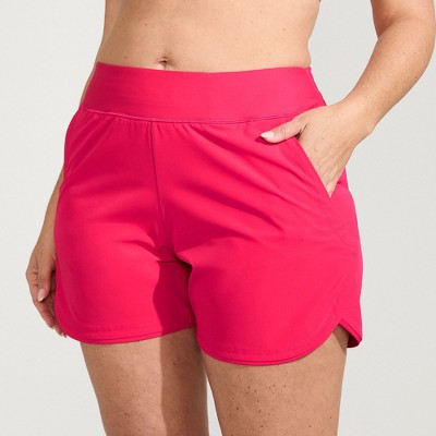 Lands' End Women's 5" Quick Dry Elastic Waist Board Shorts Swim Cover-up Shorts with Panty