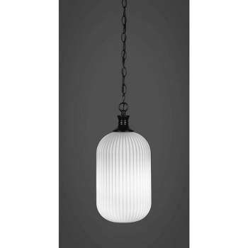 Toltec Lighting Carina 1 - Light Pendant in  Matte Black with 8.25" Opal Frosted Shade