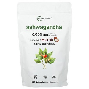 Micro Ingredients Ashwagandha, 300 Softgels - 1 of 2