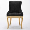 TIRAMISUBEST Set of 2 Chenille Upholstered Dining Chairs, Modern Accent Chairs with Rivet Trim & 4 Curved Gold-Plated Legs - 4 of 4