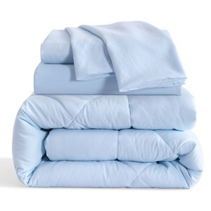 5/7 Pieces Microfiber Comforter Set, Breathable Down Alternative Bedding Set, All Season Bed in a Bag - NTBAY - 1 of 4