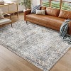Washable Area Rugs, Non Slip Non Shedding Distressed Print Carpet, Stain Resistant Soft Floor Cover for Living Room Bedroom Dining Room Office Nursery - 3 of 4