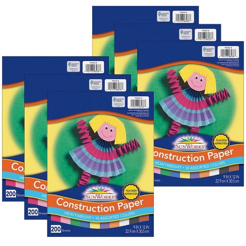 Colorations Heavyweight Construction Paper, Black, 9 x 12 - 200 Sheets