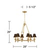 Stiffel Hartley 28"W Antique Gold 6-Light Chandelier with Black Shade - 4 of 4