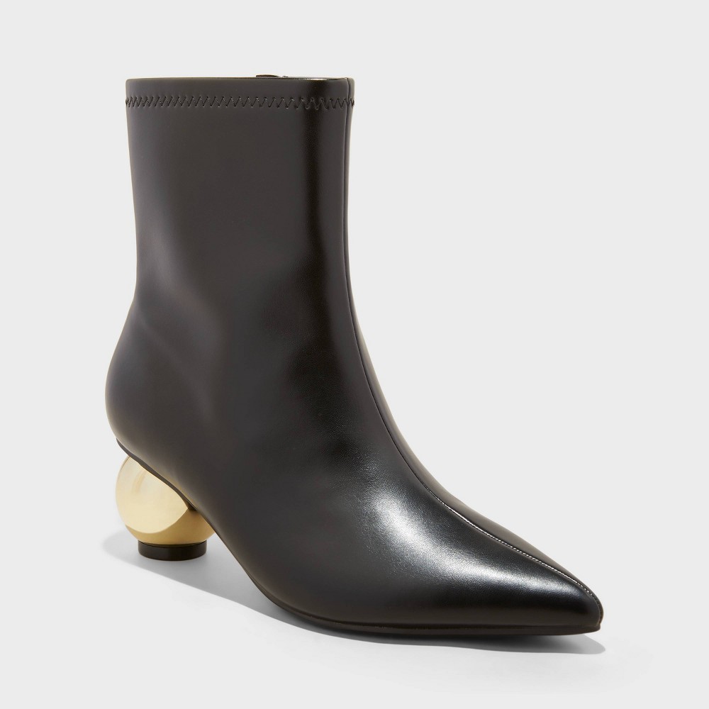 Women's Jaz Ball Heel Stretch Ankle Boots with Memory Foam Insole - A New Day™ Black 8