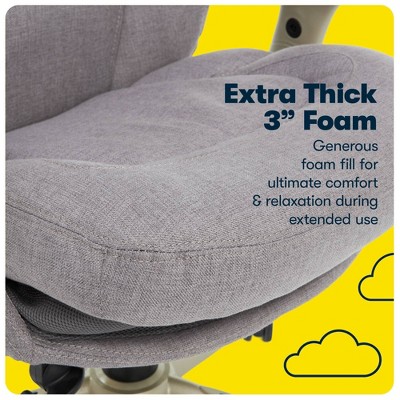 Light Gray Fabric Executive Ergonomic Swivel Chair with Adjustable Arms