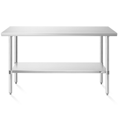 KUTLER 60'' Stainless Steel Commercial Kitchen Prep Table with Undershelf