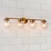 LNC Ariene 29.5-in W 4-Lights Polished Gold with Crackle Glass Globe Modern/Contemporary  Vanity  Lights - 2 of 4