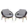 Set of 2 Outdoor Wicker Lounge Chairs with Cushions,Papasan Style Patio Chairs for Balcony or Poolside–Maison Boucle - 3 of 4
