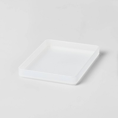 Medium 6"WX4.5"X0.75" Plastic Bathroom Tray Clear - Made By Design™