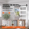 VEVOR Barn Door and Hardware Kit, 36" x 84" Wood and Glass Sliding Barn Door, Barn Door Kit with 8-in-1 Floor Guide and Door Handle,White&Black - 3 of 4