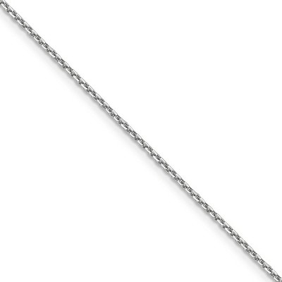 Black Bow Jewelry 1.4mm 10k White Gold Solid Diamond Cut Cable Chain Necklace