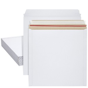 Juvale 25 Pack Rigid Mailers with Self Sealing Flap, Bulk Stay Flat 12 x 12 Envelopes for Shipping Photos, Calendars, 12.5 x 12.5 In - 1 of 4