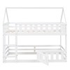 Luxystar Twin over Twin House Bunk Bed with Fence and Door for Kids Room, White - 4 of 4