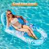 Joyfy Pool Floats Adult, 60'' Inflatable Pool Lounger Chair, Foot Rest Swimming Sunbathing Floaty Raft with Cup Holders - 2 of 4