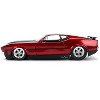 1973 Ford Mustang Mach 1 Red Metallic with Matt Black Hood and Black "Bigtime Muscle" Series 1/24 Diecast Model Car by Jada - 3 of 4
