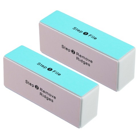 Unique Bargains Stainless Steel Nail Buffer Block Smooth & Shine Block For Nails  4 Color Blue Pink Purple Gray 2 Pcs : Target