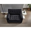 TiramisuBest 55" Velvet Foldable Sofa Bed with Adjustable Backrest and USB Port, 2-Seat Convertible Sleeper Couch with Pillows, Gray - 2 of 4
