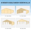Party Tent Canopy, Outdoor Event Shelter Gazebo with 8 Removable Mesh Sidewalls, Zipper Doors, Steel Frame, for Weddings, Event, Backyard - 4 of 4