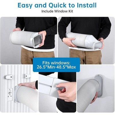 8000 BTU White Portable Air Conditioner with Remote Control