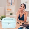 Unique Bargains Polyurethane Faux Leather Large Makeup Bag Brush Organizer for Women 1 Pc - 2 of 4