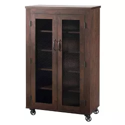 Mayab Industrial 5 Shelves Mobile Cabinet Vintage Walnut - HOMES: Inside + Out
