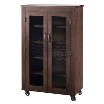 Mayab Industrial 5 Shelves Mobile Cabinet Vintage Walnut - HOMES: Inside + Out