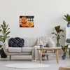 Stupell Industries Festive Halloween Welcome Sign Happy Pumpkins Black Plaid Canvas Art - 3 of 4