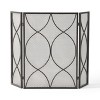 CENGHU Modern 3-Panel Steel Mesh Fireplace Screen Decor Cover Child Baby Pets Safty Fire Folded Doors,classic 3 - 2 of 4