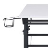 Sapphtopaz Standing Desk with Locking Wheels & Height Adjustable Desktop Rolling Writing Desk with Moveable Shelf Desk for Home Office, Bedroom - 3 of 4