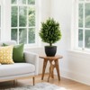 Tangkula 2 Pack 24" Artificial Cypress Topiary Ball Tree Set w/Ground Spike Decoration - 2 of 4