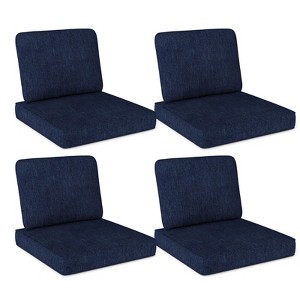 Costway 2/4/6-Pack 24" x 24" Deep Seat Cushion & Back Pillow with Removable Covers Outdoor Brown/Navy/Gray/Black - 1 of 4